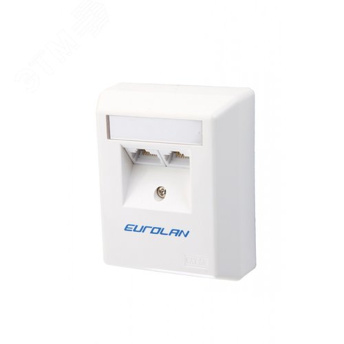 Изображение товара Розетка настенная 2-портовая категории 5e UTP 2xRJ45 угловая белая (шт)