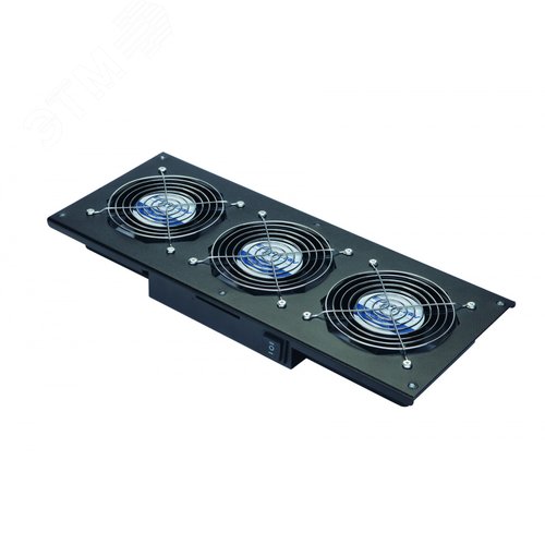 Изображение товара Модуль вентиляторный потолочный, 3 вентилятора, термореле, 3 положения, черный (шт)