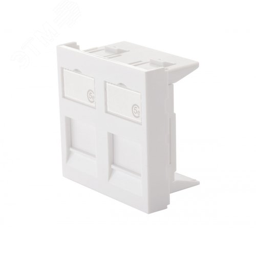 Изображение товара Адаптер 45 x 45 мм для 2 модулей Keystone, белый (шт)