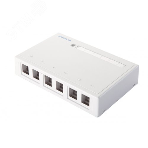 Изображение товара Коробка настенная 6-портовая под UTP модули Keystone белая (шт)