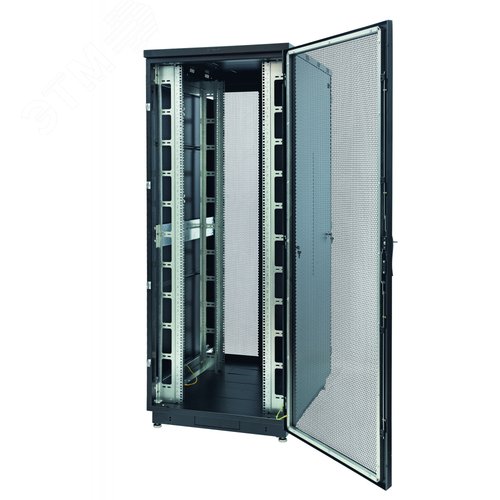 Изображение товара Шкаф Racknet S3000 42U 800 x 1000, передняя дверь перфорированная одностворчатая, задняя дверь перфорированная двустворчатая, черный (шт)