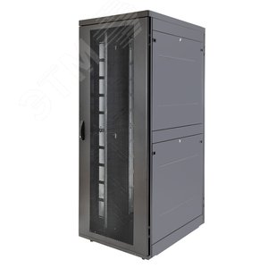 Шкаф Rackcenter D9000 42U 750Х1200, передняя дверьперф.1-ств., задняя дверь перф.2-ств.,черный