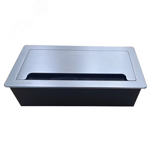 Изображение товара Блок розеточный настольный с открывающейся крышкой, 8 модулей 45 х 22,5 мм, серебристый (шт)