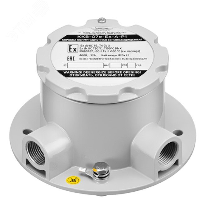 Коробка коммутационная взрывозащищенная угловая   ККВ-07е-Ех-А-Р1-У-БК1, без кабельных вводов ER010000000001-0000 Эридан - превью 2