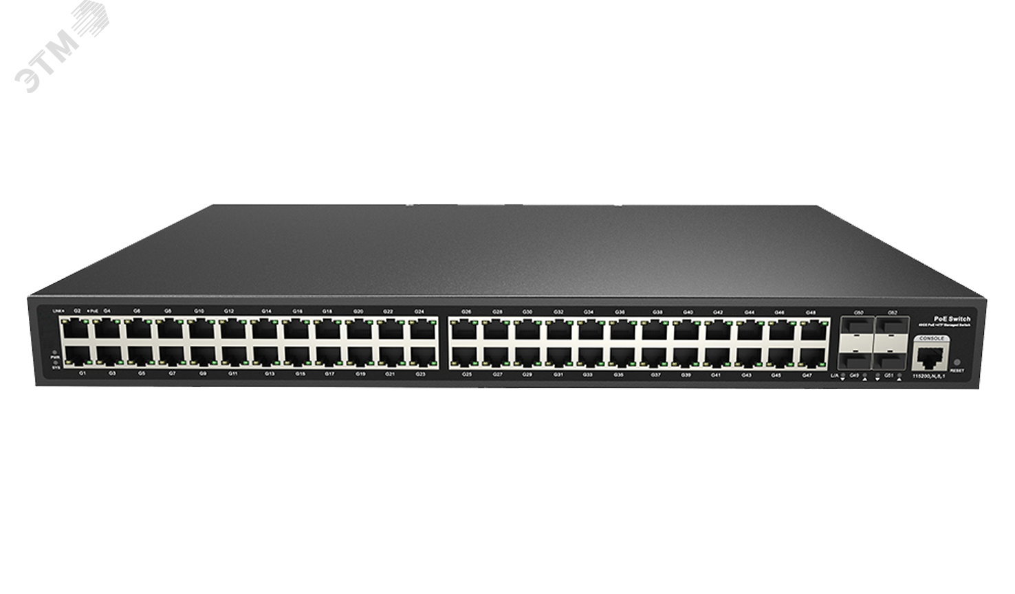 Коммутатор PoE управляемый , 48 порта 10/100/1000Mbps Ethernet, 4 порта ...