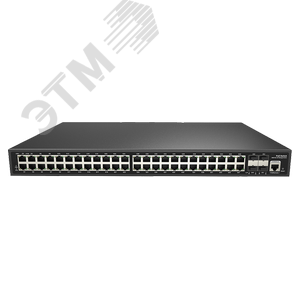 Коммутатор PoE управляемый , 48 порта 10/100/1000Mbps Ethernet, 4 порта Gigabit SFP, бюджет мощности PoE 600W