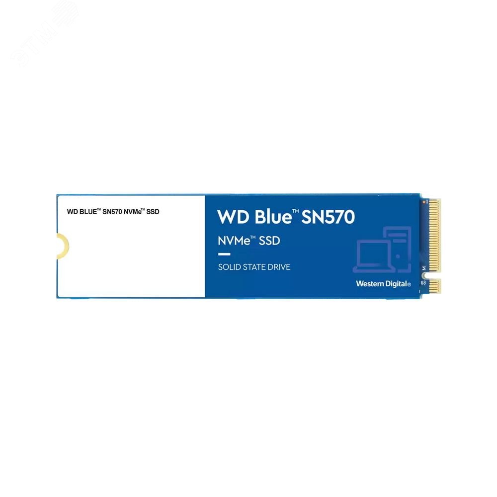 Изображение товара Накопитель SSD М.2 2280 250ГБ, WD Blue, PCIe 3.0 x4, NVMe, 3D TLC NAND, 3300/1200 МБ/с (шт)