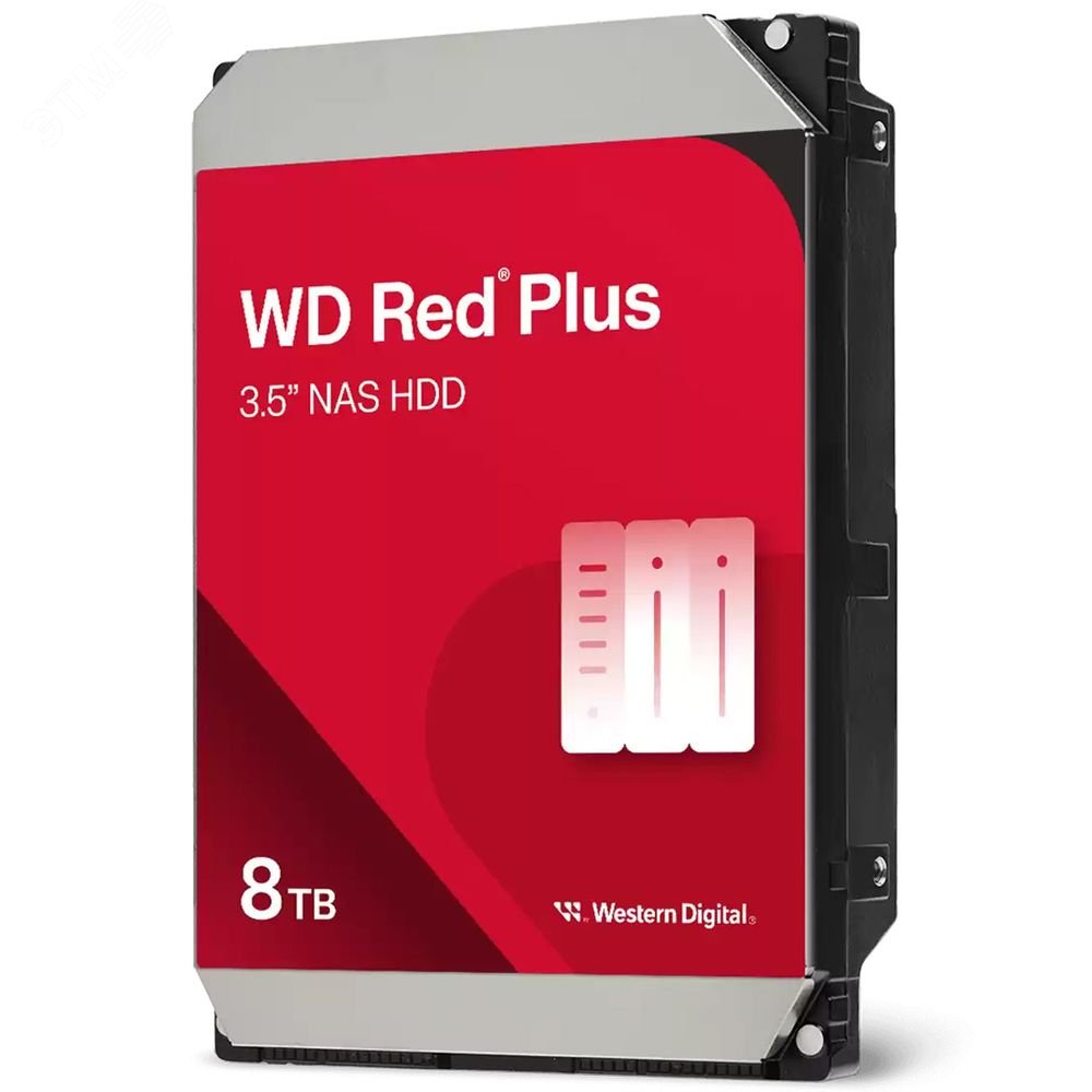 Изображение товара Жесткий диск 8TB Red Plus 3.5'', SATAIII, 5640 об/мин, 256 МБ (шт)