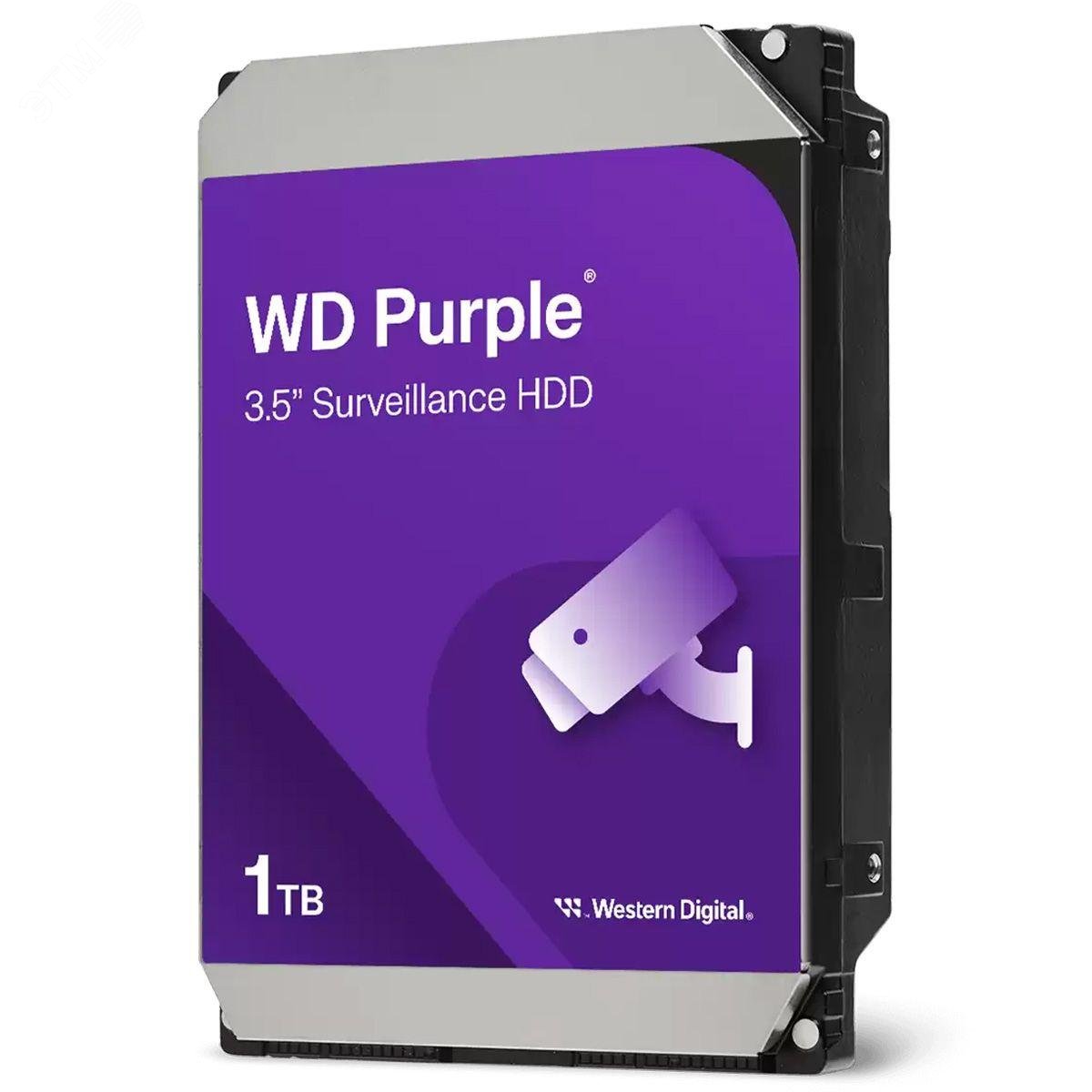 Изображение товара Жесткий диск Western Digital Purple 1TB SATAIII 3.5'' 5400 об/мин для видеонаблюдения