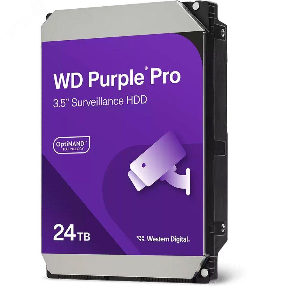 Изображение товара Жесткий диск 24TB Purple Pro 3.5'', SATAIII, 7200 об/мин, 287 МБ (шт)