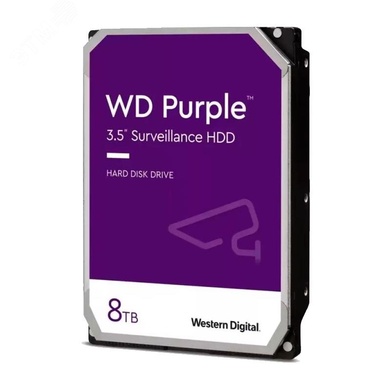 Изображение товара Жесткий диск Western Digital Purple 8ТБ SATAIII 3.5'' для видеонаблюдения