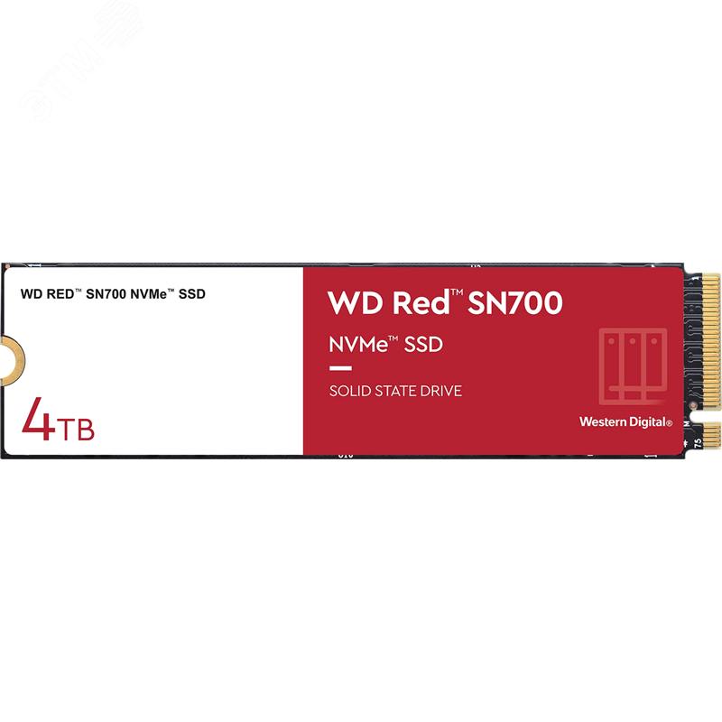 Изображение товара Накопитель SSD М.2 2280 4ТБ, WD Red SN700, NVMe, 3D TLC NAND, до 3500/3000 МБ/с (шт)