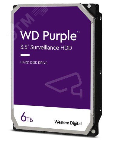 Жесткий диск 6Tb Purple 3.5'', SATAIII, 5400 об/мин, 128 МБ WD62PURX Western Digital