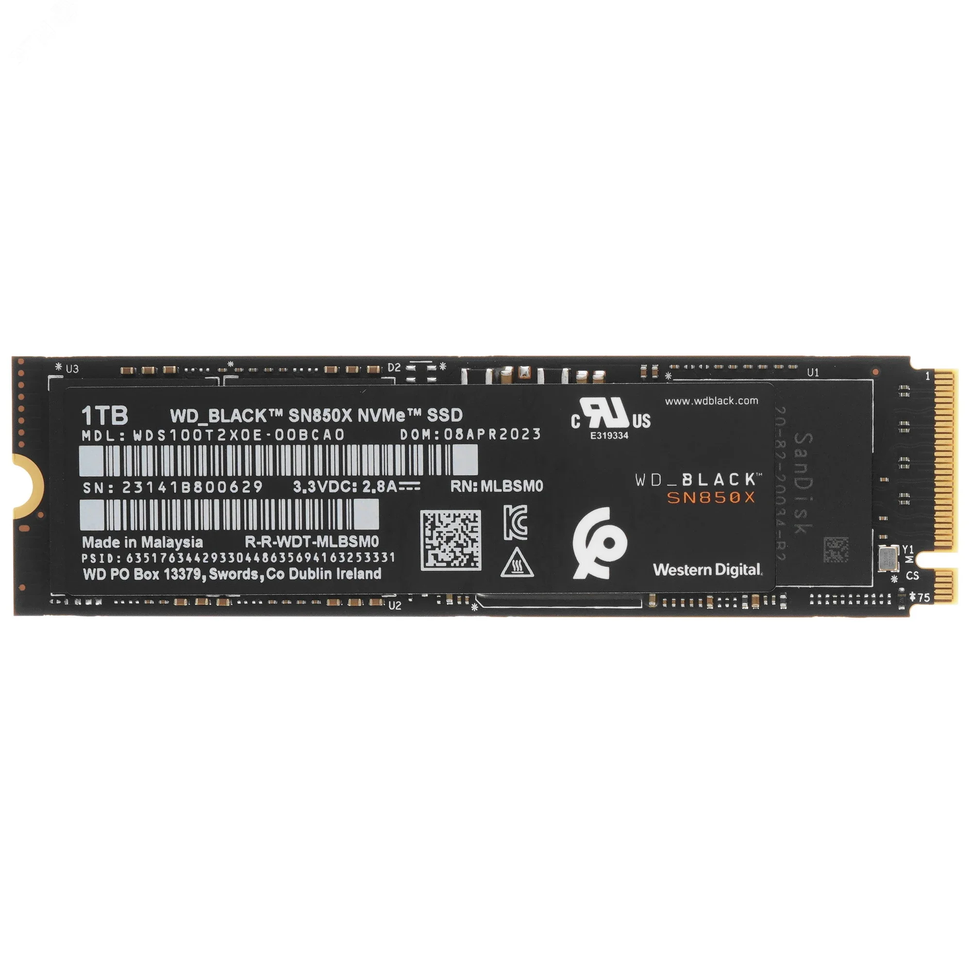 Изображение товара SSD Western Digital WD Black SN850X 1 ТБ NVMe PCI-E 4.0 M.2 Изображение товара SSD Western Digital WD Black SN850X 1 ТБ NVMe PCI-E 4.0 M.2