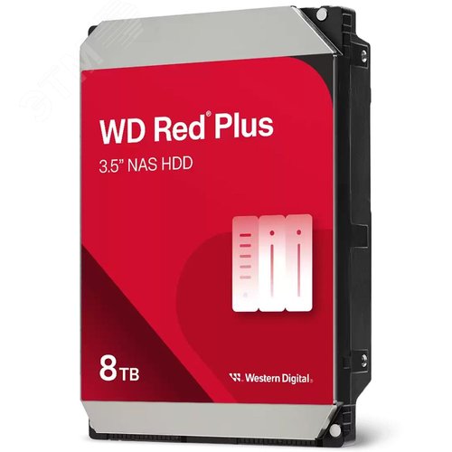 Изображение товара Жесткий диск 8TB Red Plus 3.5'', SATAIII, 5640 об/мин, 256 МБ (шт)