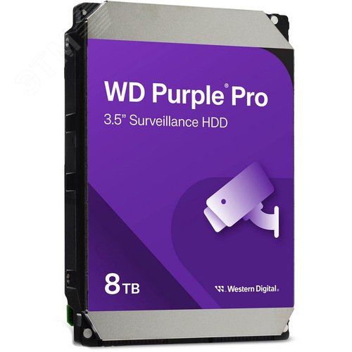 Изображение товара Жесткий диск 8TB Purple 3.5'', SATAIII, 7200 об/мин, 256 МБ (шт)