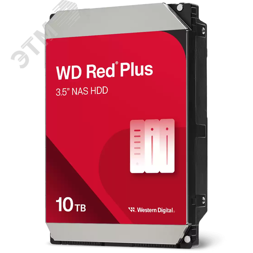 Изображение товара Жесткий диск 10TB Red Plus, 3.5'', SATAIII, 7200 об/мин, 512 МБ (шт)