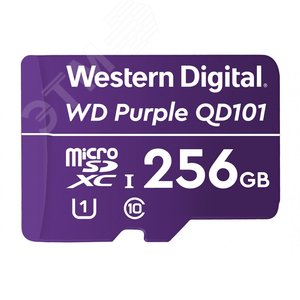 Карта памяти 256GB MicroSDXC Purple, Class 10, UHS-I U1 WDD256G1P0C Western Digital