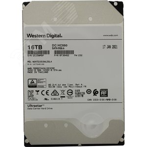 Жесткий диск 16TB Ultrastar 3.5'', SATAIII, 7200 об/мин, 512 МБ WUH721816ALE6L4 Western Digital
