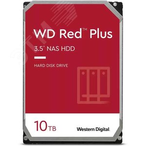 Изображение товара Жесткий диск 10TB Red Plus 3.5'', SATAIII, 7200 об/мин, 256 МБ (шт)