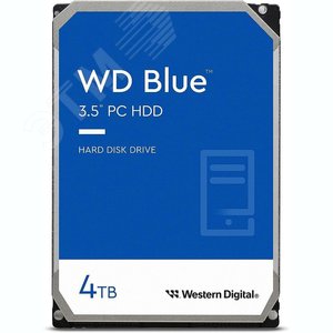 Жесткий диск Western Digital Blue WD40EZAX 4TB, 3.5'', SATAIII, 5400 об/мин, 256 МБ