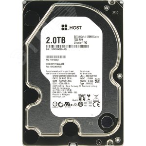 Жесткий диск Western Digital HGST Ultrastar 2TB,  3.5'', SATAIII, 7200 об/мин, 128 МБ