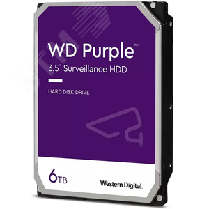 Жесткий диск Western Digital Purple WD64PURZ 6TB, 3.5'', SATAIII, 5400 об/мин, 256 МБ