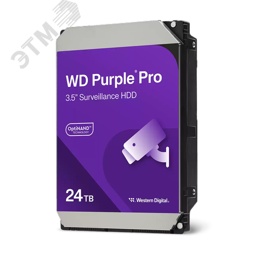 Изображение товара Жесткий диск 3.5'' 24 ТБ Purple Pro, SATAIII, 7200 об/мин, 512 МБ (шт)