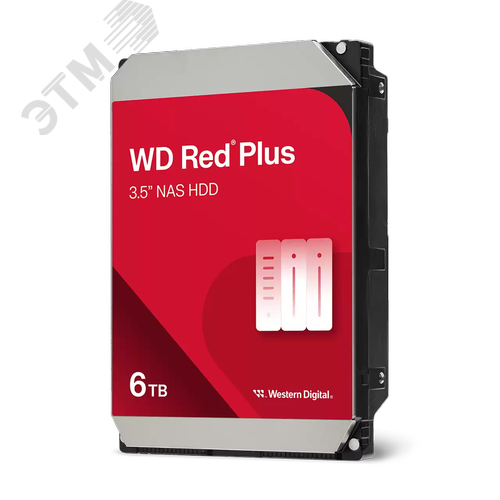 Изображение товара Жесткий диск 3.5'' 6 ТБ Red Plus, SATAIII, 5400 об/мин, 256 МБ (шт)