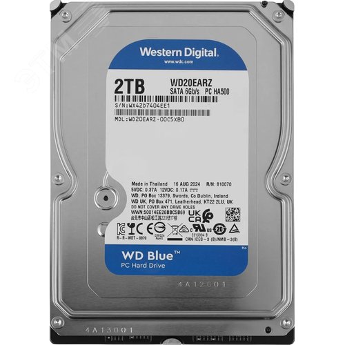 Изображение товара Жесткий диск 2TB Blue 3.5'', SATAIII, 5400 об/мин, 64 МБ (шт)