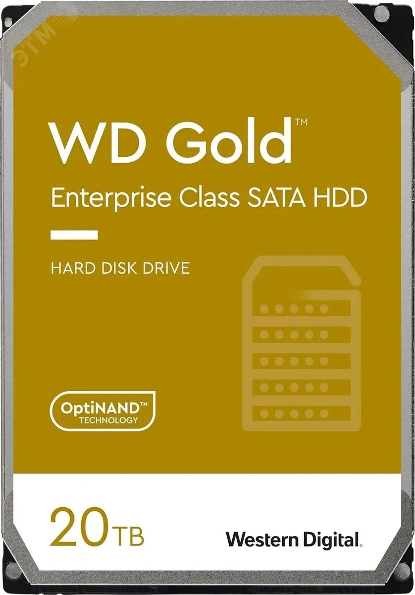 Изображение товара Жесткий диск 20TB Gold 3.5'', SATAIII, 7200 об/мин, 512 МБ (шт)