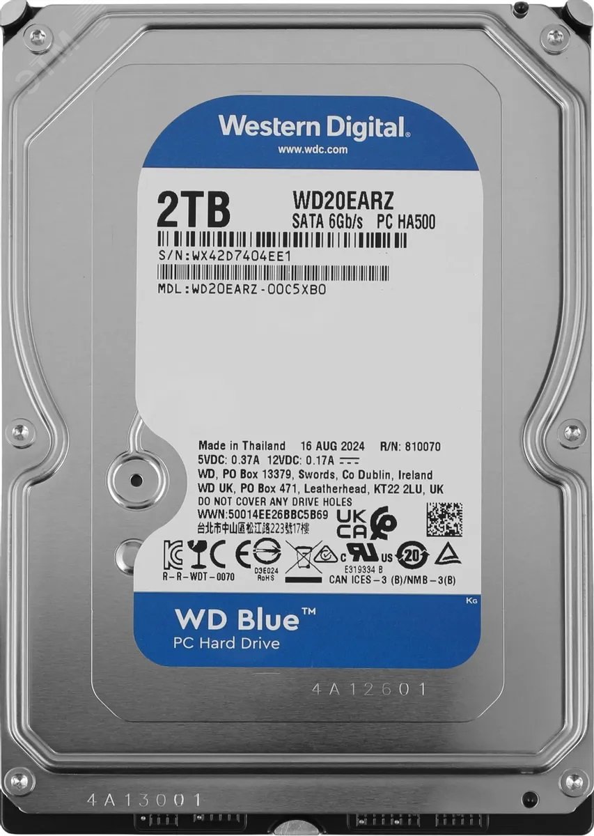 Изображение товара Жесткий диск 2TB WD20EARZ Blue 3.5'' SATA III 5400 об/мин