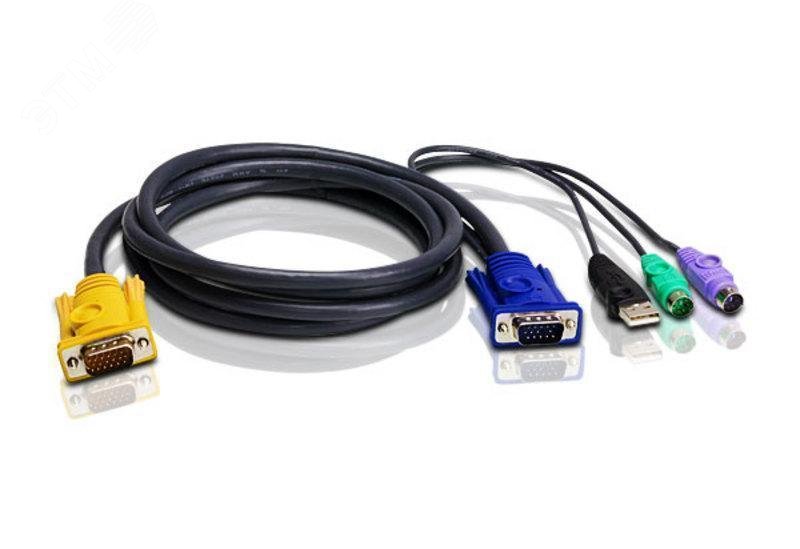 Изображение товара Кабель KVM VGA, PS/2, USB, 1.8 м. (шт)