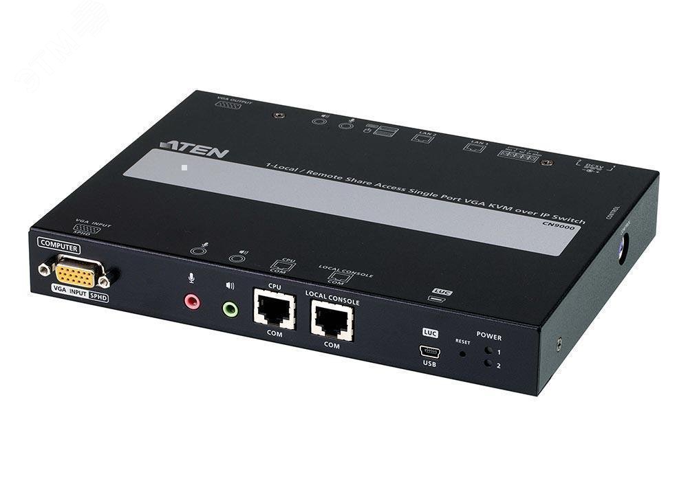Переключатель KVM IP 1 порт, VGA, USB, PS/2, RS-232, 1920 x 1200 CN9000 Aten