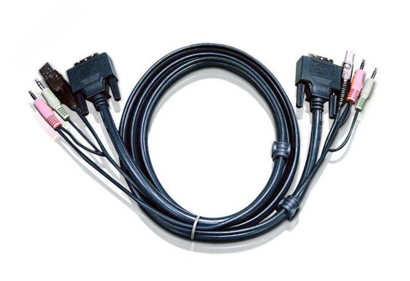 Кабель KVM DVI-Dх2, USB, аудио, 1.8 метра 2L-7D02UD Aten