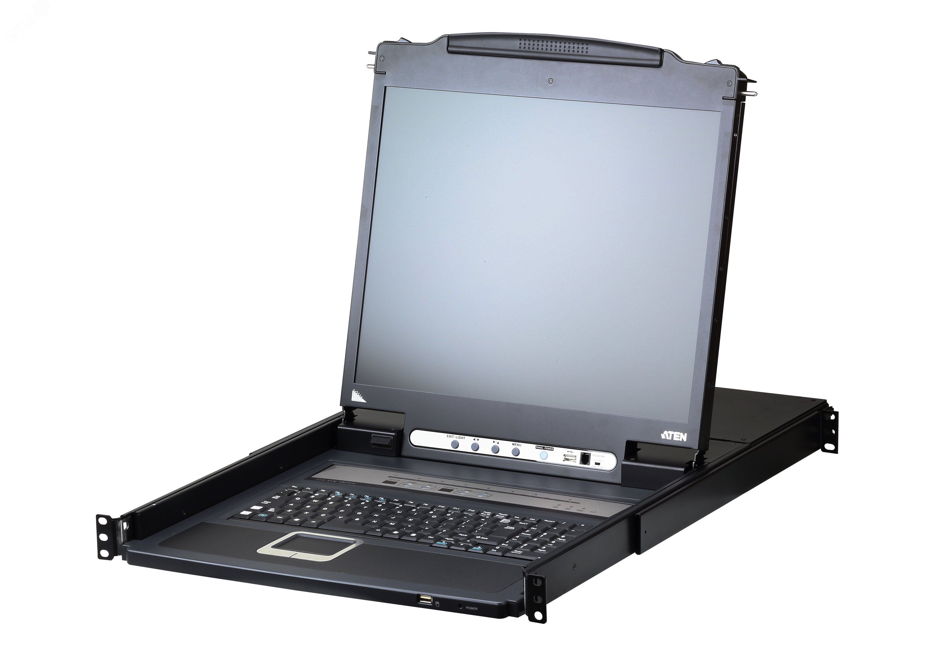 Изображение товара Консоль KVM 8-портовый, PS/2-USB, VGA, Single Rail KVM-переключатель с ЖК-дисплеем, с доступом по IP (шт)