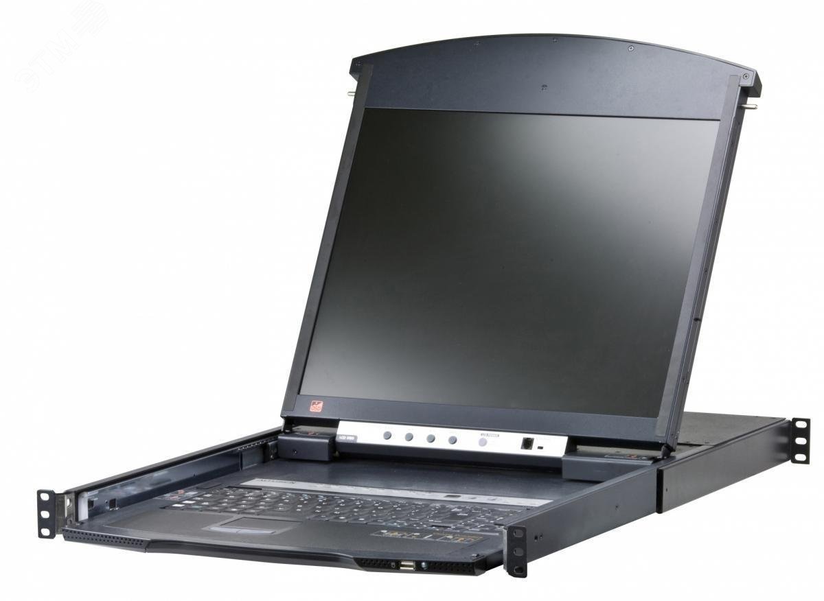 Изображение товара Консоль KVM 8-портовый многоинтерфейсный Dual Rail KVM-переключатель с ЖК дисплеем, использованием кабеля Cat 5 (шт)