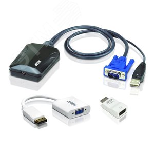 Переключатель KVM 1 порт, VGA, HDMI, DisplayPort, USB, 1920 x 1200