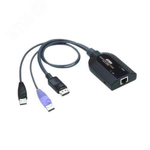 Изображение товара Адаптер KVM USB, DisplayPort c поддержкой Virtual Media (поддержка считывателя карт общего доступа и извлечения звука) (шт)