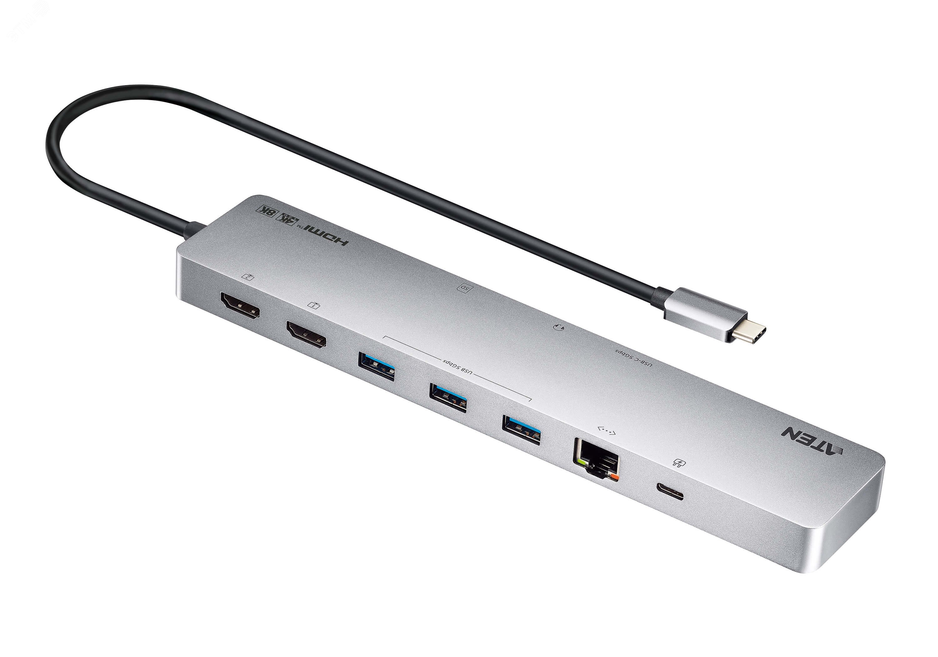 Изображение товара Многопортовая док-станция 11-в-1 с USB-C, Power Delivery, 2 дисплеями