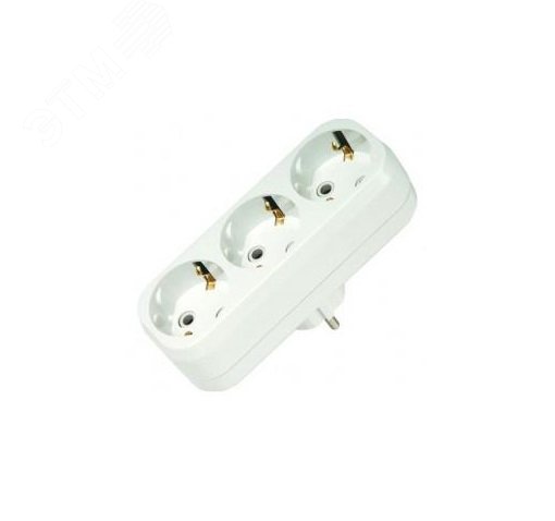 Изображение товара Разветвитель 3 гнезда с заземлением Makel линейный белый 220 В 16 А