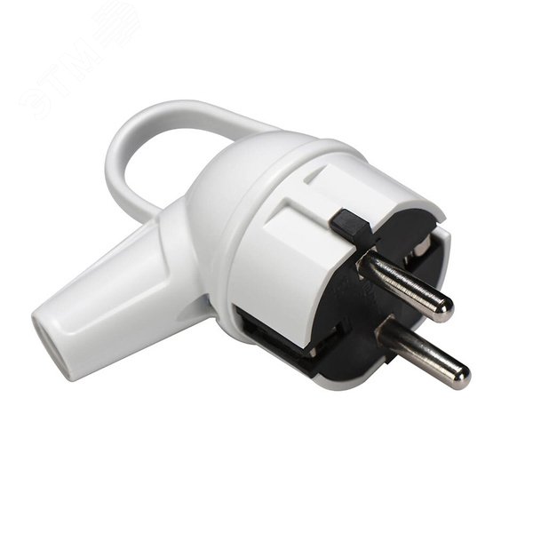 Изображение товара Вилка с кольцом с заземлением белая для безопасного подключения