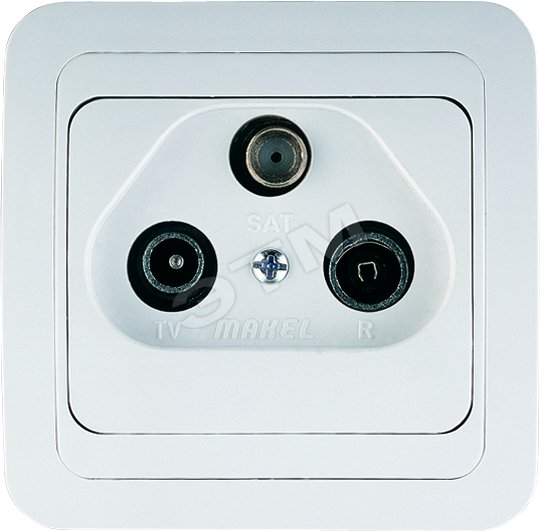 Изображение товара Розетка телевизионная TV SAT непроходная белая Makel Mimoza IP20