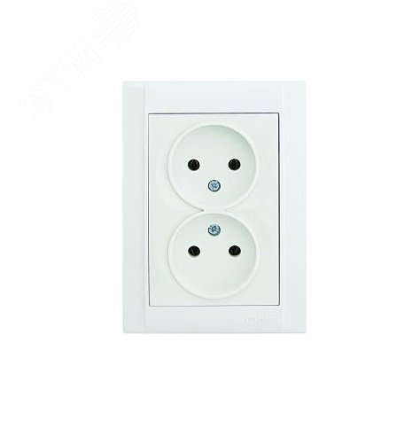 Изображение товара Розетка двойная без заземления серии Defne от Makel белая