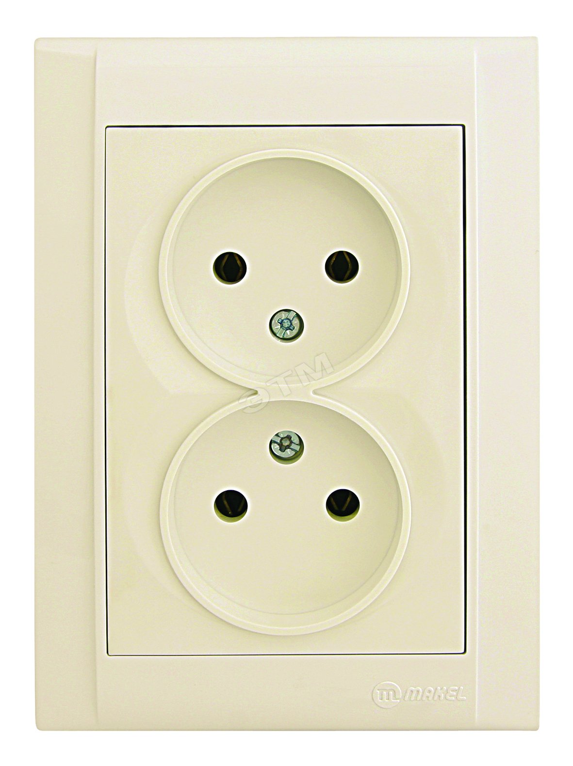 Изображение товара Двойная розетка без заземления серия Defne бежевый, Makel