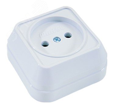 Изображение товара Наружная квадратная белая розетка без заземления MAKEL 45102