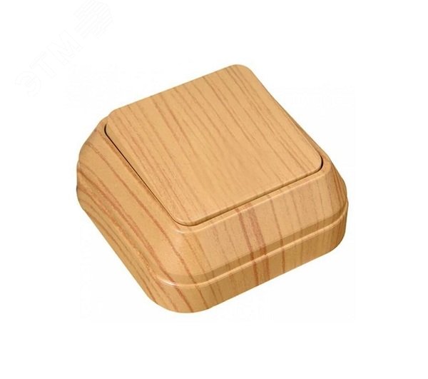 Изображение товара Выключатель одноклавишный наружный дуб Makel, IP20, 220 В, монтаж винтовой