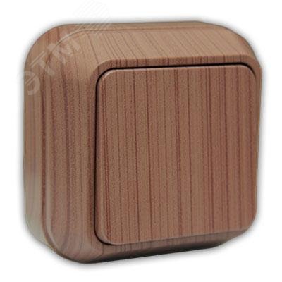 Изображение товара Выключатель одноклавишный наружный орех Makel 1 клавиша IP20