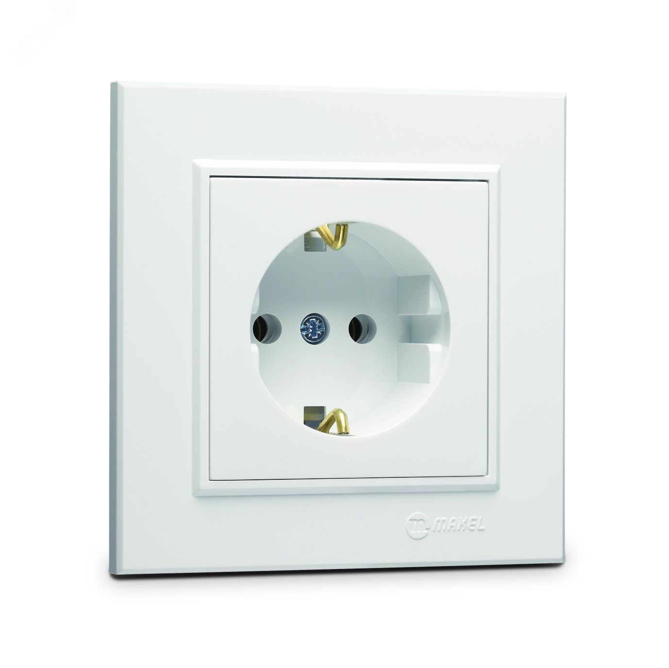 Изображение товара Розетка с заземлением 16А керамическая белая Makel Turek IP20