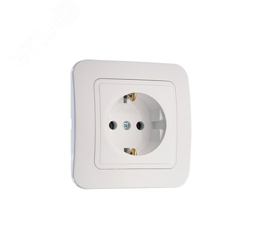 Изображение товара Lillium Розетка с заземлением белая (шт)